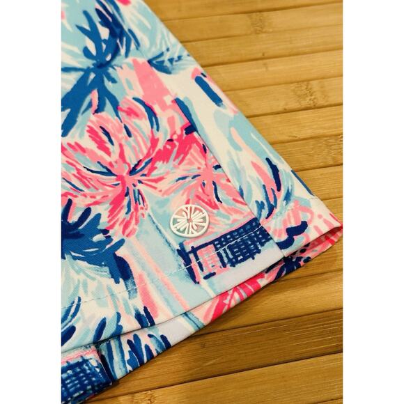 Lilly Pulitzer Frazer Ravello Blue Perfect Match Culotte Pleat Short Size 14 - Picture 9 of 16